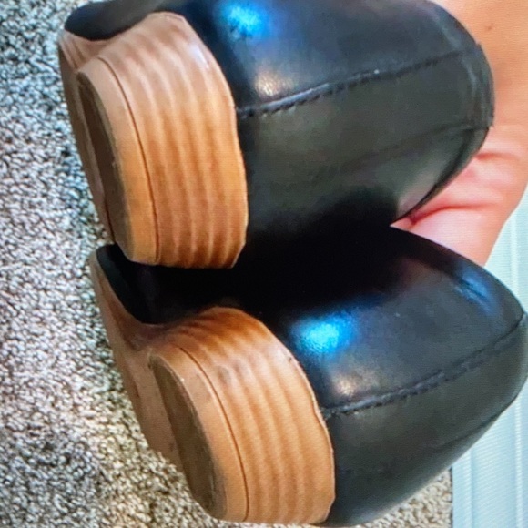 Miz mooz black leather slip on flats with peep toe size 37 - Picture 5 of 5